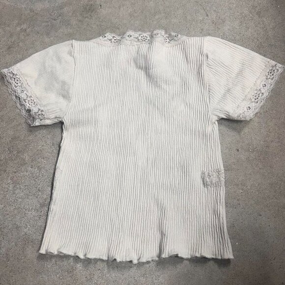 Urban Outfitters BDG Off White Lace Ribbed Crop Top Size Small - Picture 3 of 7